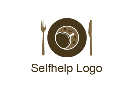 crockery incorporated with coffee cup and beans logo