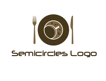 crockery incorporated with coffee cup and beans logo