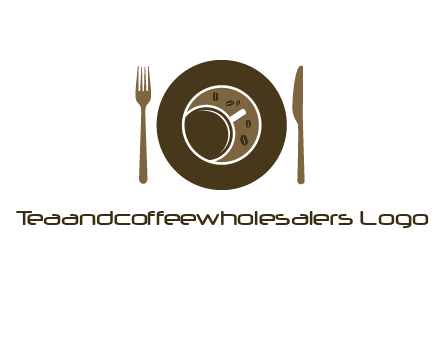 crockery incorporated with coffee cup and beans logo