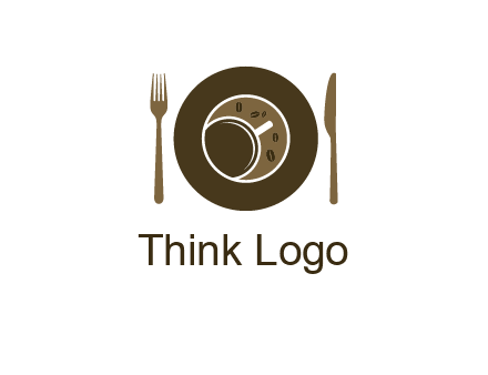 crockery incorporated with coffee cup and beans logo
