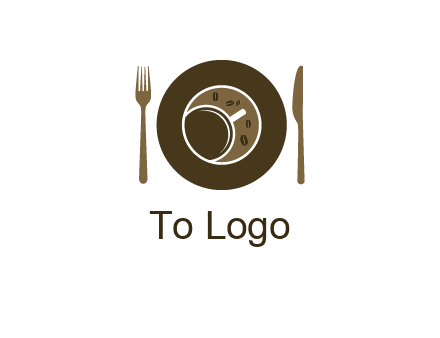 crockery incorporated with coffee cup and beans logo