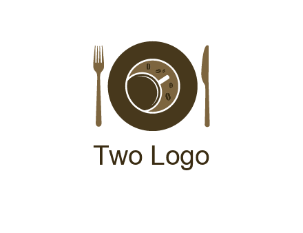 crockery incorporated with coffee cup and beans logo