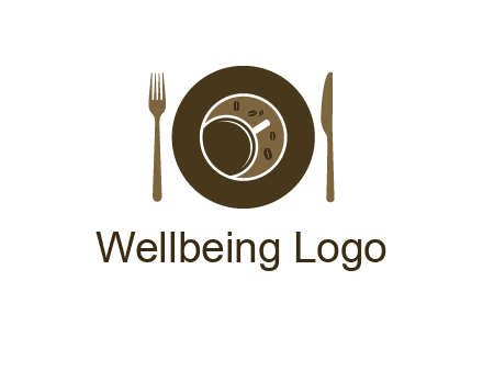 crockery incorporated with coffee cup and beans logo