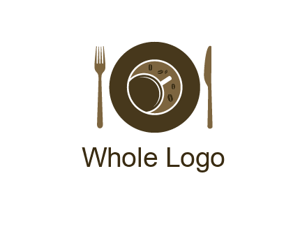 crockery incorporated with coffee cup and beans logo