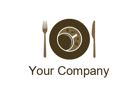 crockery incorporated with coffee cup and beans logo
