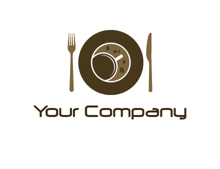 crockery incorporated with coffee cup and beans logo