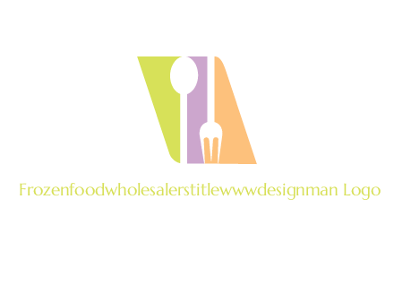 spoon and fork inside rhombus shape logo