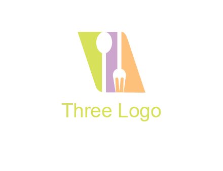 spoon and fork inside rhombus shape logo