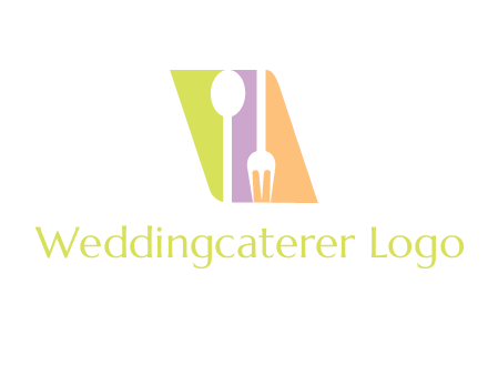 spoon and fork inside rhombus shape logo