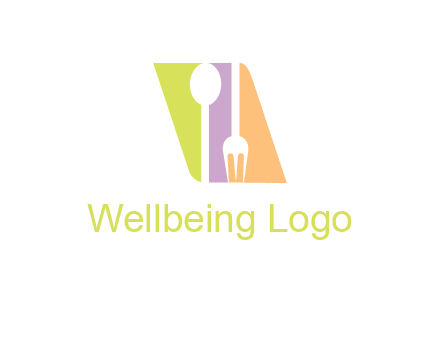 spoon and fork inside rhombus shape logo