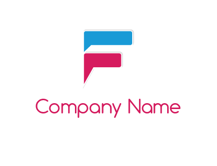 letter F incorporated with chat bubble logo