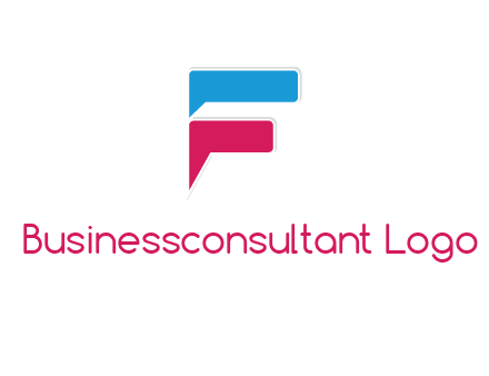 letter F incorporated with chat bubble logo