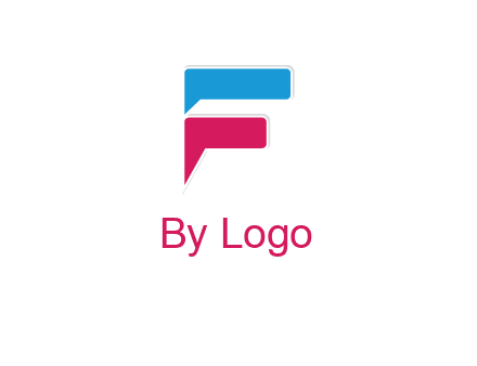 letter F incorporated with chat bubble logo