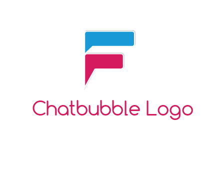 letter F incorporated with chat bubble logo