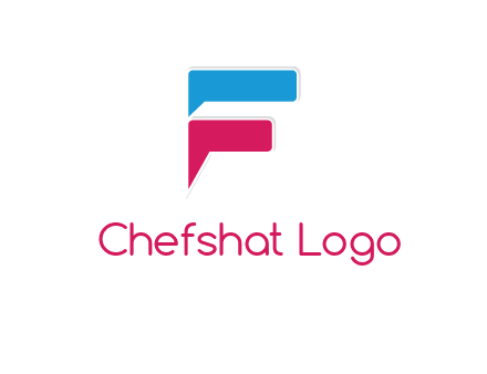 letter F incorporated with chat bubble logo