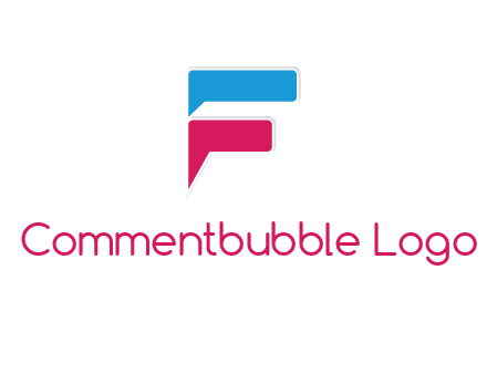 letter F incorporated with chat bubble logo