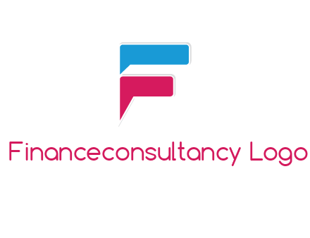letter F incorporated with chat bubble logo