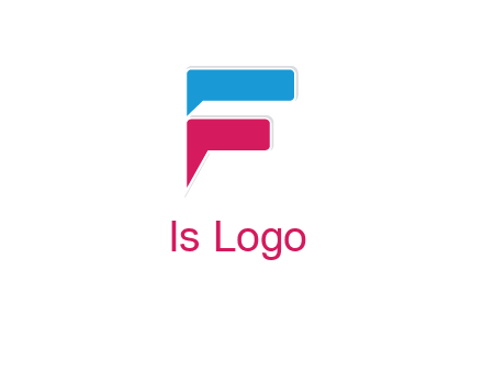 letter F incorporated with chat bubble logo