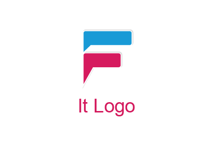 letter F incorporated with chat bubble logo