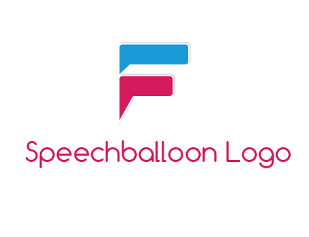 letter F incorporated with chat bubble logo