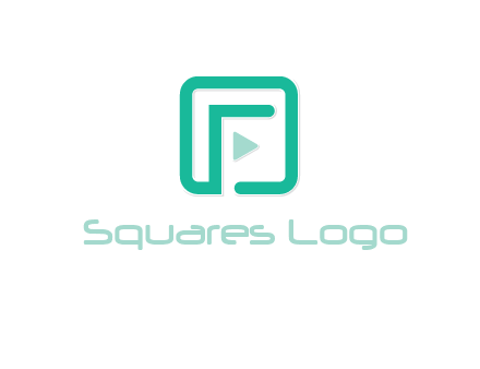 letter F inside square with play button logo