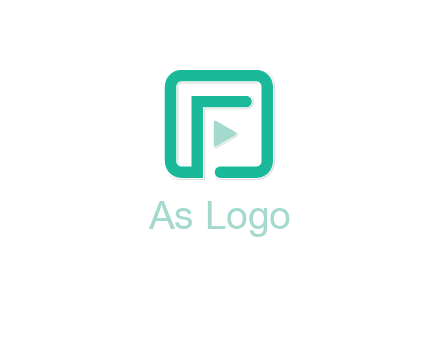 letter F inside square with play button logo