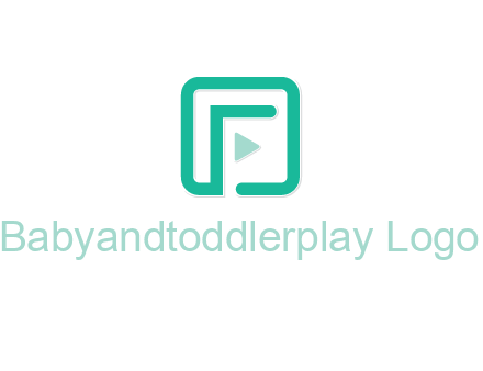 letter F inside square with play button logo