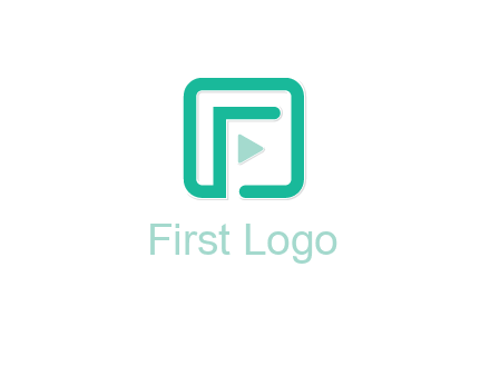 letter F inside square with play button logo