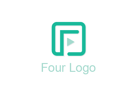 letter F inside square with play button logo