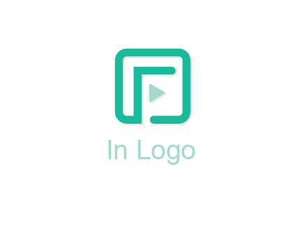 letter F inside square with play button logo