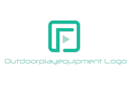letter F inside square with play button logo