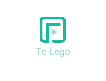 letter F inside square with play button logo