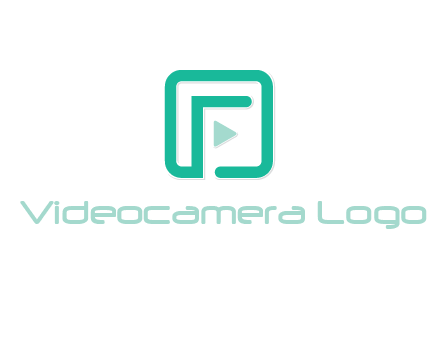 letter F inside square with play button logo