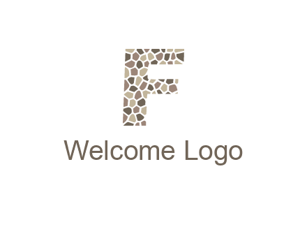 mosaic letter F logo