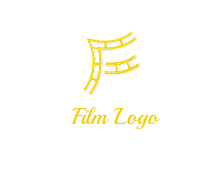 letter F made of film reel logo