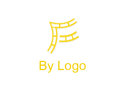 letter F made of film reel logo