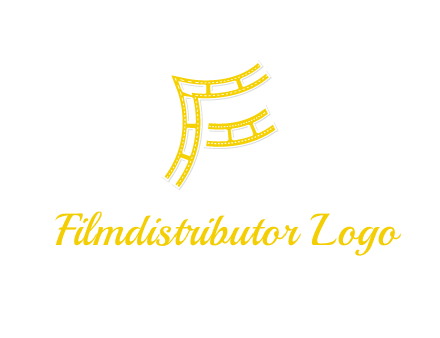 letter F made of film reel logo