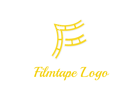 letter F made of film reel logo