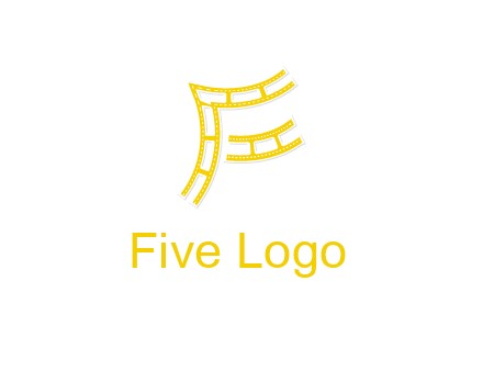letter F made of film reel logo