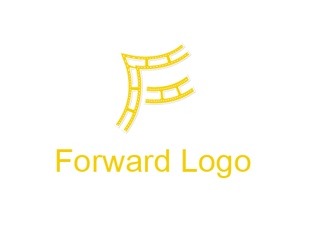 letter F made of film reel logo