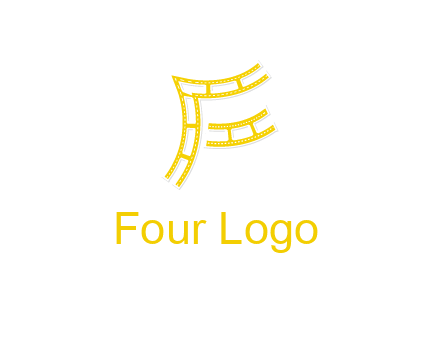 letter F made of film reel logo