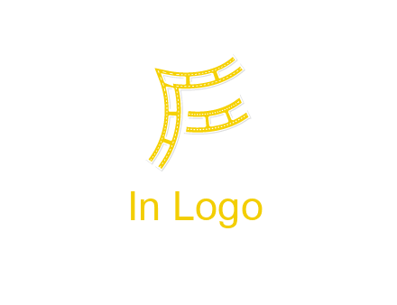 letter F made of film reel logo