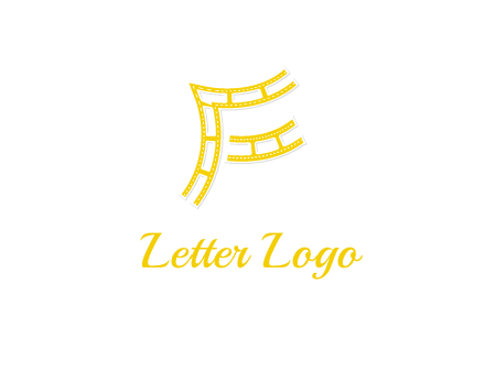 letter F made of film reel logo