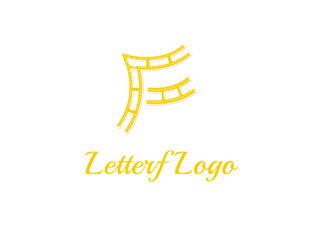 letter F made of film reel logo