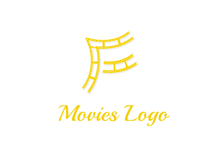 letter F made of film reel logo
