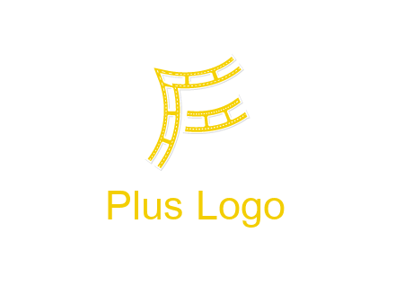 letter F made of film reel logo