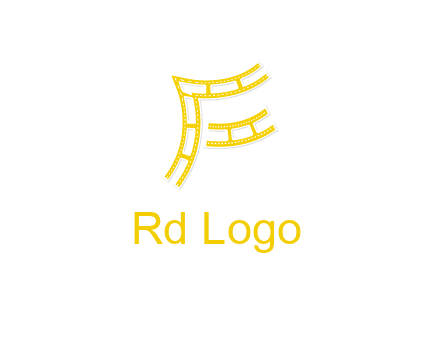 letter F made of film reel logo