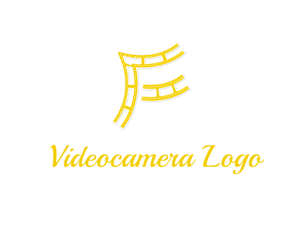 letter F made of film reel logo