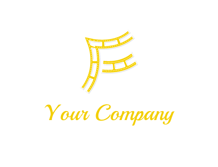 letter F made of film reel logo