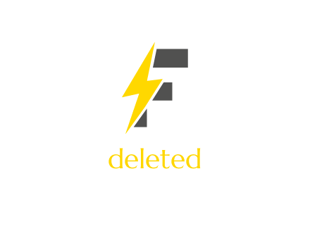 letter F incorporated thunder icon logo